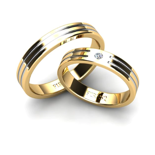 Par de Alianças de Casamento Noivado em Ouro 18k 4mm Liss