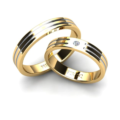 Par de Alianças de Casamento Noivado em Ouro 18k 4mm Liss