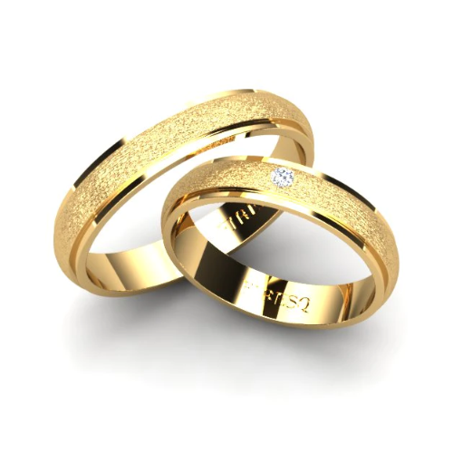 Par de Alianças de Casamento Noivado em Ouro 18k 4mm Kyren