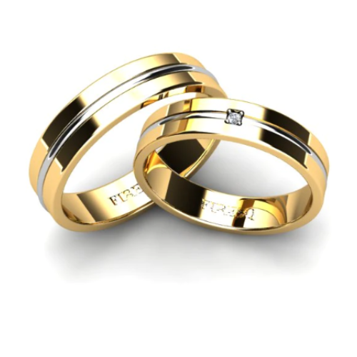 Par de Alianças de Casamento Noivado em Ouro 18k 5mm Slou