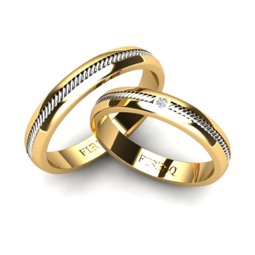 Par de Alianças de Casamento Noivado em Ouro 18k 3,5mm Tews