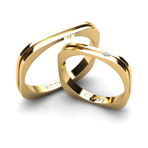 Par de Alianças de Casamento Noivado em Ouro 18k 3mm Kyren