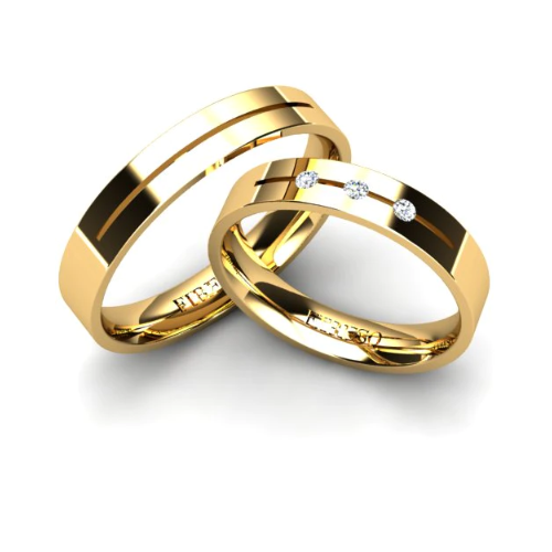 Par de Alianças de Casamento Noivado em Ouro 18k 4mm Tews