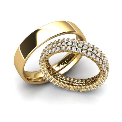 Par de Alianças de Casamento Noivado em Ouro 18k 4mm Sweet