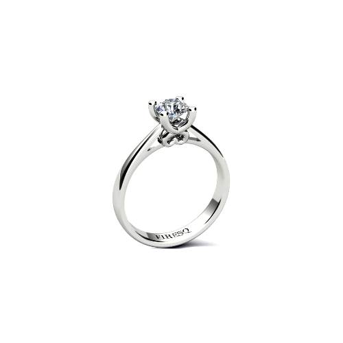 Anel de Noivado Solitario Diamantes Brilhante Ouro Branco Princess