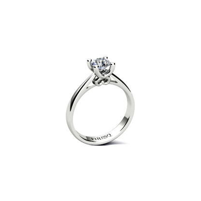 Anel de Noivado Solitario Diamantes Brilhante Ouro Branco Princess