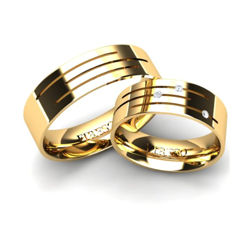 Par de Alianças de Casamento Noivado em Ouro 18k 6mm Bolt