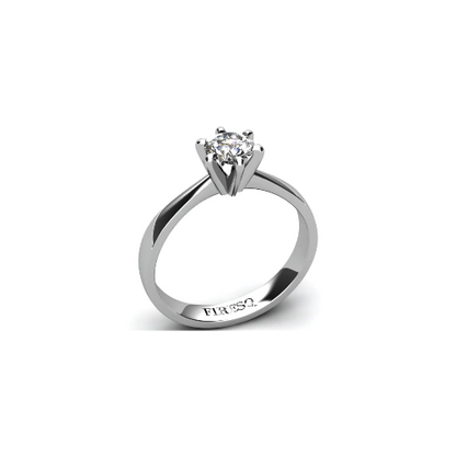Anel de Noivado Solitario Diamantes Brilhante Ouro Branco 18k Tresty