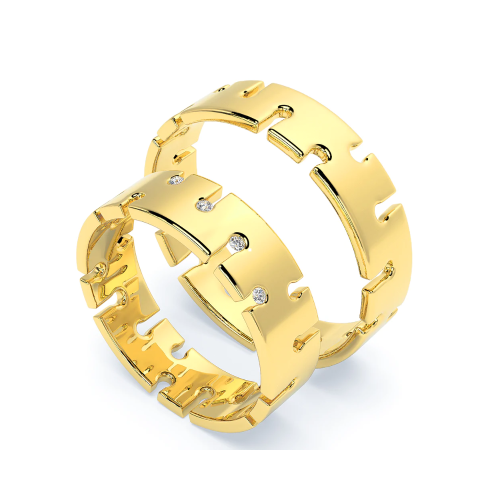Par de Alianças de Casamento Noivado em Ouro 18k 5,5mm Transversal