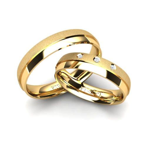 Par de Alianças de Casamento Noivado em Ouro 18k 4mm Bolt