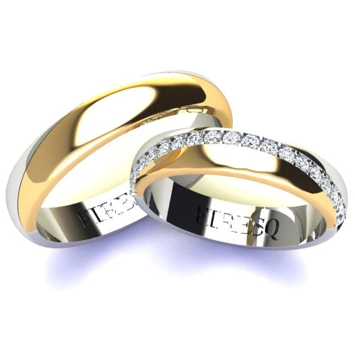Par de Alianças de Casamento Noivado em Ouro 18k 4,5mm Slou