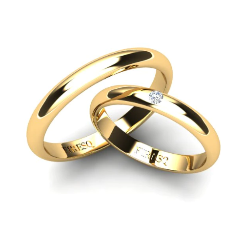 Par de Alianças de Casamento Noivado em Ouro 18k 3mm Bart