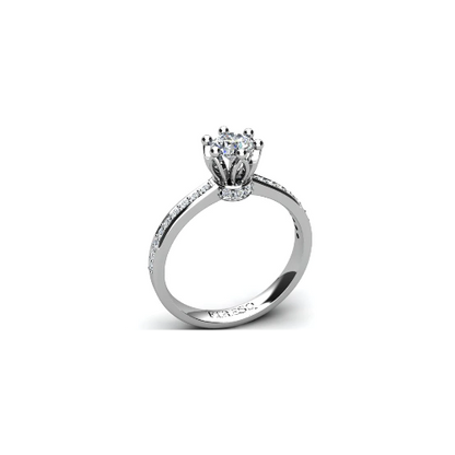 Anel de Noivado Solitario Diamantes Brilhante Ouro Branco 18k Spyke