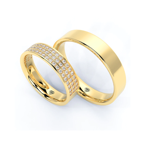 Par de Alianças de Casamento Noivado em Ouro 18k 4,5mm Liss
