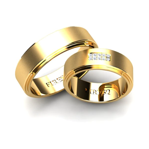 Par de Alianças de Casamento Noivado em Ouro 18k 7mm Bolt