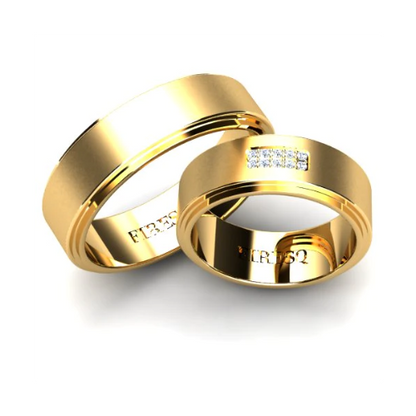 Par de Alianças de Casamento Noivado em Ouro 18k 7mm Bolt