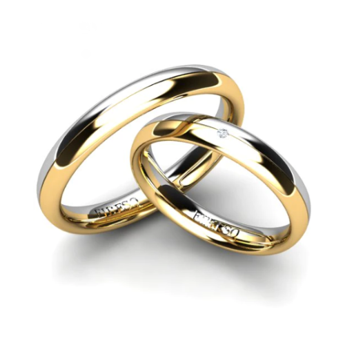Par de Alianças de Casamento Noivado em Ouro 18k 3mm Bolt