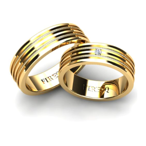 Par de Alianças de Casamento Noivado em Ouro 18k 6mm Kyren