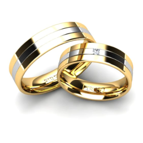 Par de Alianças de Casamento Noivado em Ouro 18k 6,0mm Argan