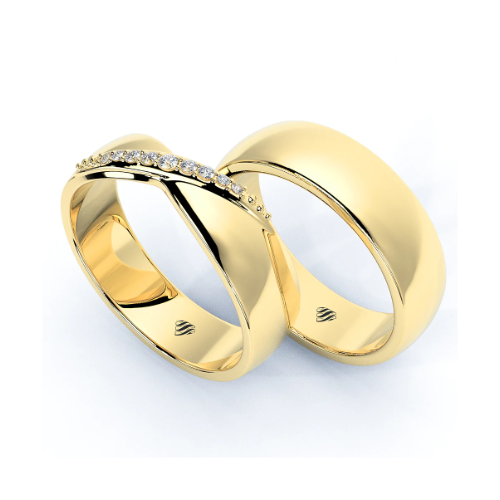 Par de Alianças de Casamento Noivado em Ouro 18k 6mm Bart