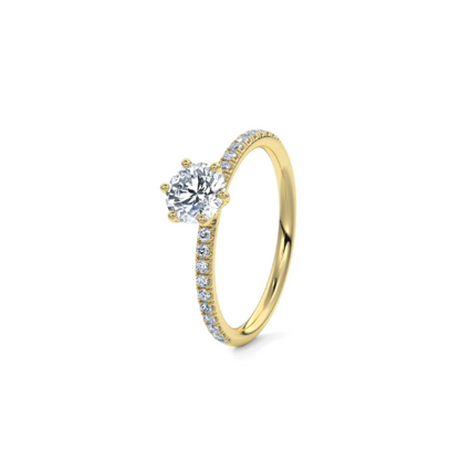 Anel de Noivado Solitario De Diamante Ouro 18k  15 pts Classic