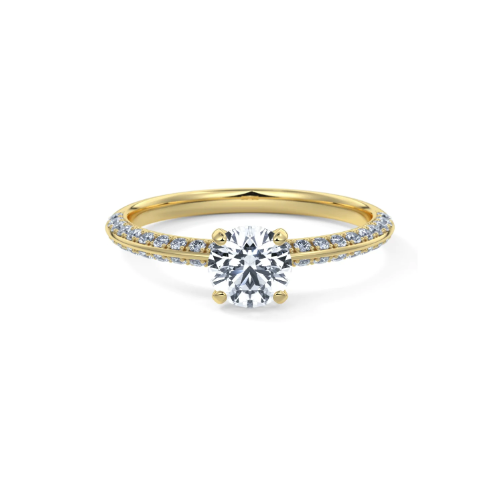 Anel de Noivado Solitario De Diamante Ouro 18k  15 pts Luxo