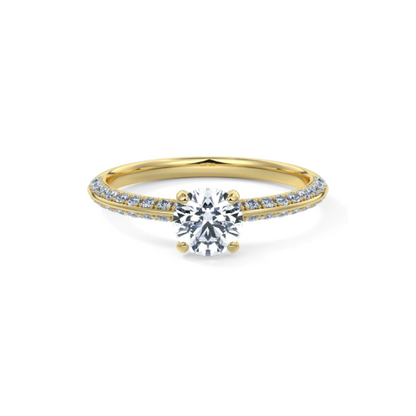 Anel de Noivado Solitario De Diamante Ouro 18k  15 pts Luxo