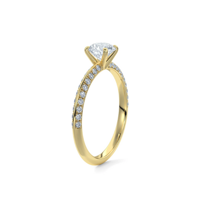 Anel de Noivado Solitario De Diamante Ouro 18k  15 pts Luxo